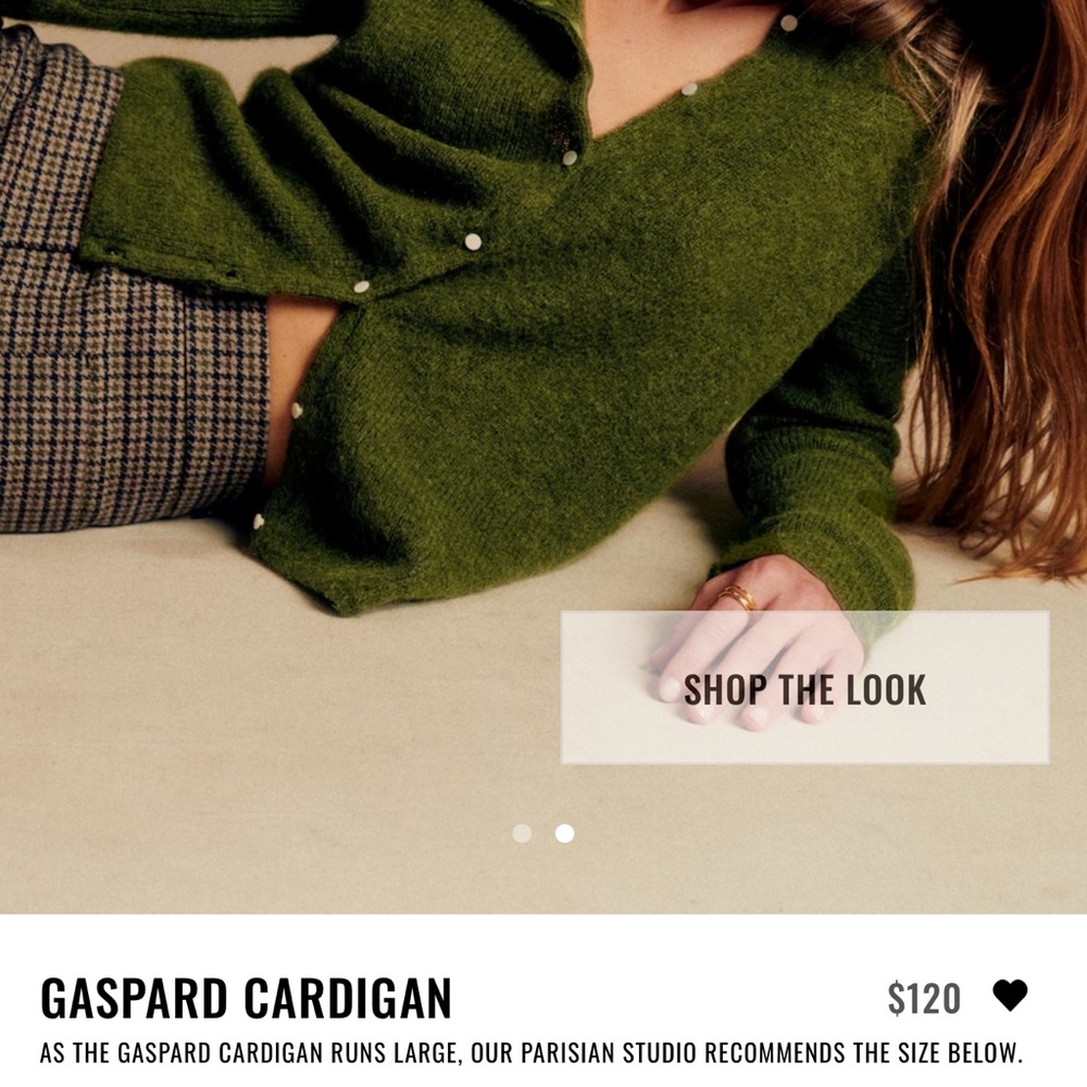 Sezane Green Gaspard Cardigan - Picture 2 of 5